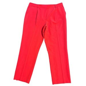 EUC DKNY Pants Red High Waisted Pleated Trouser Dress Slacks Size 14